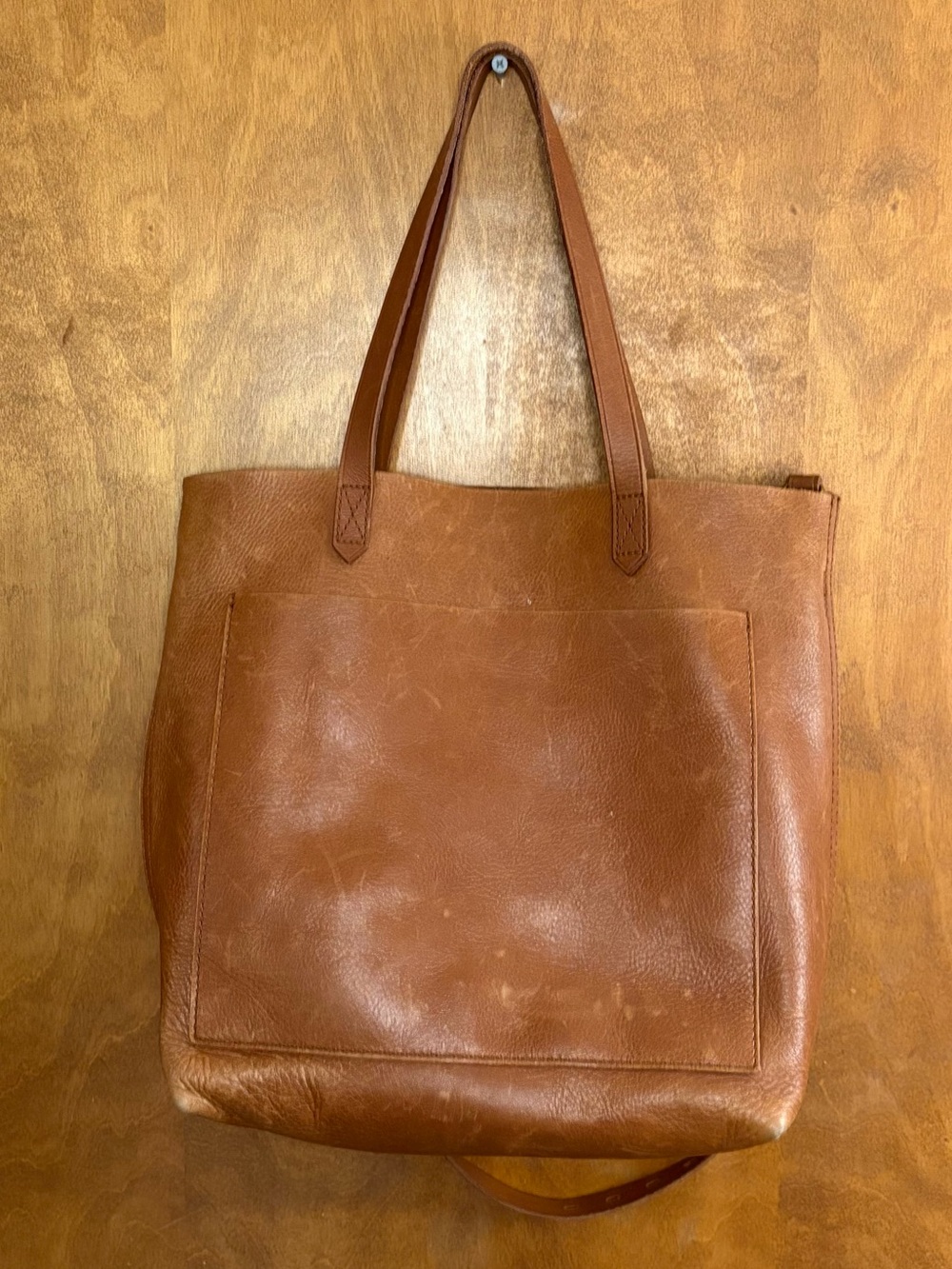 Madewell Leather Medium Transport Tote Purse English Saddle Brown Crossbody Bag - Picture 2 of 13